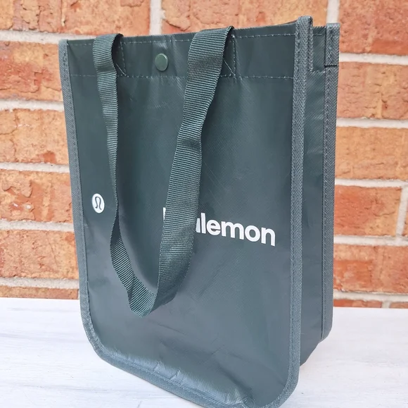Tote Bag Lululemon with Logo and Snap Closure at top Canvas Dark Green - Picture 5 of 17